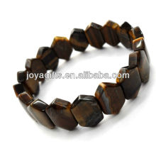 Tigereye gemstone hexagon Spacer perles stretch bracelet